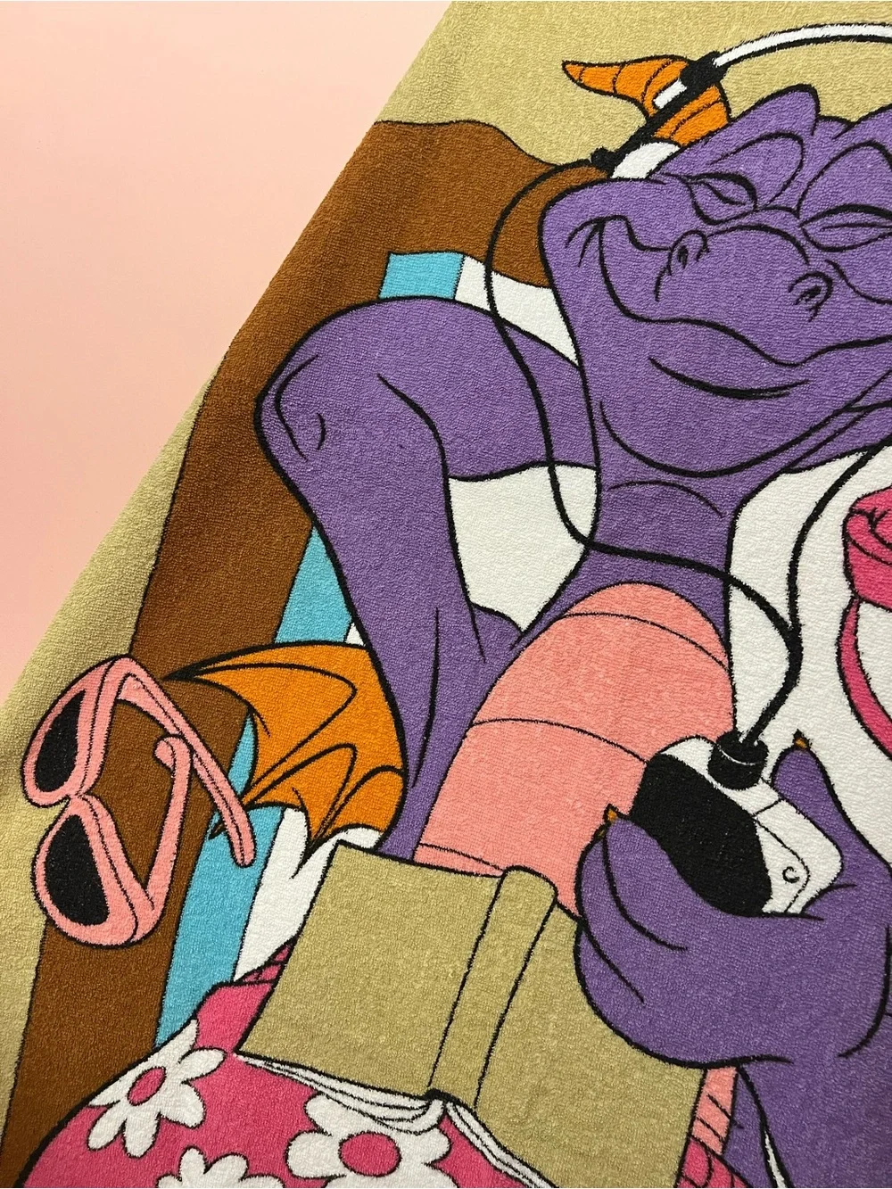 Vintage Walt Disney World Epcot Center 1982 Figment Beach Towel